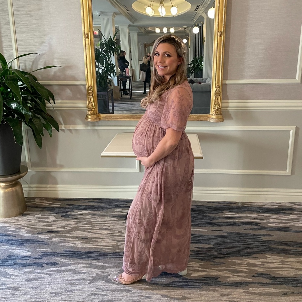 Pinkblush Mauve Lace Maternity Dress